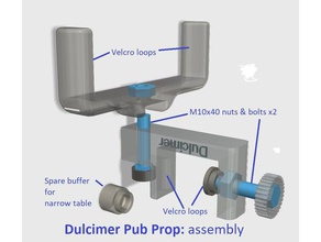 dulcimer pub morsetto da tavolo musica appalachian jamming mountain prop 3d print model - Mito3D