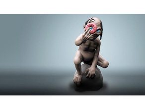 chubby gollum low res people donut funny lord rings lotr 3d print model - Mito3D
