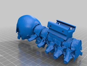 giger v3 A impressão 3d ar15 picatinny crânio arma 3d print model - Mito3D
