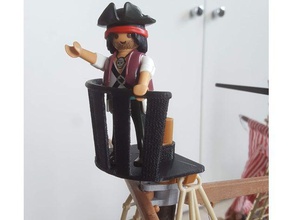 playmobil pirata navio ninho de corvo brinquedo & acessórios para jogos 3d print model - Mito3D