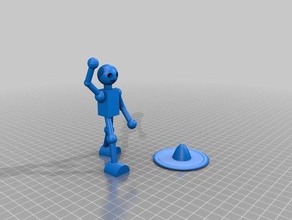 happy cowboy + hat 3d printing guy toy 3d print model - Mito3D