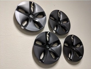 tesla model 3 aero wheel cover hanger automotive garage organization hubcap 3d print model - Mito3D