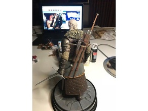 geralt da besta grão-mestre ursina figura jogos de vídeo estátua witcher 3d print model - Mito3D