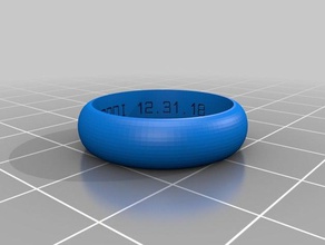 meu personalizados anel de banda script criação - eua tamanhos personalizador sistemas anéis personalizado 3d print model - Mito3D