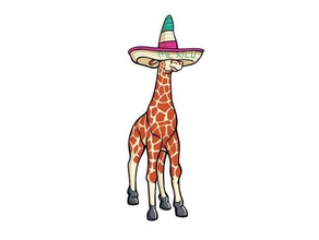 girafa sombrero chaveiro chaveiros mexicano o méxico 3d print model - Mito3D