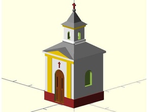 minirailway Dorf Kapelle angepasst werden hobby Gebäude h0-Maßstab ho-Maßstab Modell-Eisenbahn n-Skala tt-Maßstab 3d print model - Mito3D