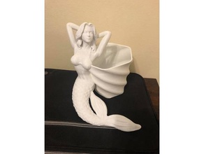 sereia vaso de flores A impressão 3d titular oceano plantadeira espiral pequena 3d print model - Mito3D