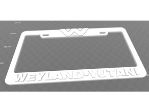 weyland-yutani aliens license plate frame signs & logos alien movie 3d print model - Mito3D
