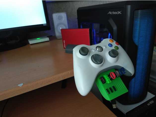 sd usb manette xbox 360 stand les jeux vidéo le contrôleur carte titulaire la 3D print model - Mito3D