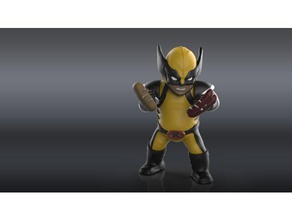 chubby wolverine low res people marvel x-men 3d print model - Mito3D