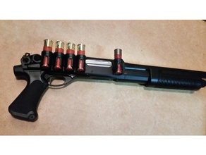 airsoft shotgun kabuk tutucu tam bağlantı açıklama parametrik 3d baskı aksesuarları Eki tüfek fişeği 3d print model - Mito3D