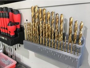 drill bit holder metric imperial tool holders & boxes 3d print model - Mito3D