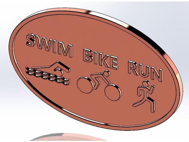 swim-bike-run triathlon oval sport & im freien iron man swim bike run 3D print model - Mito3D