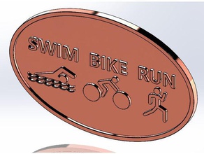 swim-bike-run triathlon oval sport & im freien iron man swim bike run 3d print model - Mito3D
