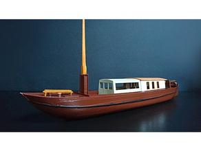 towing barge peat boat van gogh's vehicles canal dutch 3d print model - Mito3D