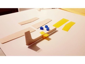 wurfgleiter little glider toys & games balsa dlg holz schablone segler 3d print model - Mito3D