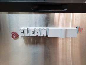 sporco magnetico lavastoviglie segno cucina & sala da pranzo pulito piatti 3d print model - Mito3D