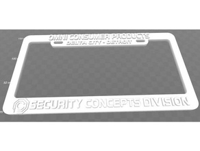 ocp - omni consumer products license plate frame robocop signs & logos 3d print model - Mito3D