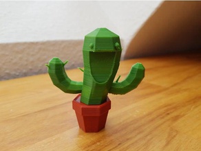smiling cactus decor statuette 3d print model - Mito3D
