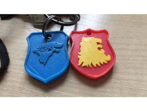 stark family - winter coming keychain keychains 3d print model - Mito3D
