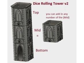 dice rolling tower v2 3d printing 28mm 40k dxsus miniature warhammer40k warhammer 3d print model - Mito3D