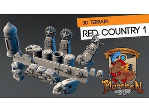 red country terrain set toys & games minaiture russian sandbag wargame 3d print model - Mito3D