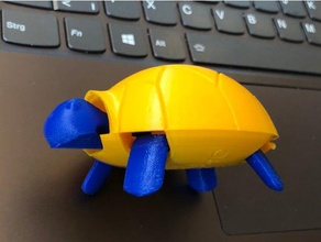 2 squishy turtle remix-renk-alt tek yazdırın mekanik oyuncaklar 2-renk 2color çok renkli schildkr te kaplumbağa 3d print model - Mito3D