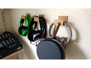wallmount headphones organization holder hook 3d print model - Mito3D