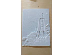 spacex falcon heavy lithophane sculptures astrophotography creality elon musk photo photography relief rocket space 3d print model - Mito3D