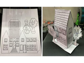 drawplott drawing house glued model 3d print model - Mito3D