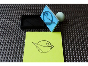 loiseaucreatif - logo timbro con inchiostro office bird l'inchiostro 3d print model - Mito3D