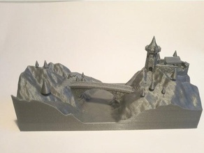 castello riverwatch edifici e strutture ponte medievale mountain fiume rovine torre 3d print model - Mito3D