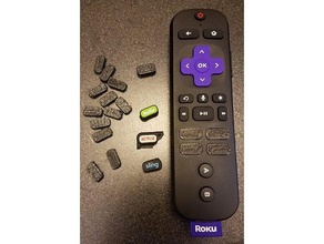 roku fictício botões de mídia eletrônica controle remoto 3d print model - Mito3D