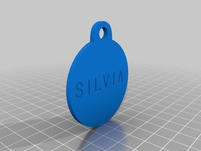 silvia tag Daire adı evcil hayvan özelleştirilmiş 3d print model - Mito3D