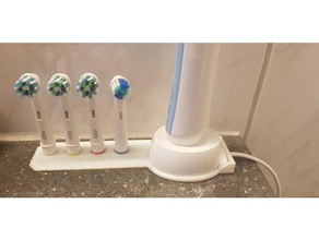 oral-b diş fırçası baş tutucu stand + braun şarj cihazı 3d baskı organizasyon Organizatör dur 3d print model - Mito3D