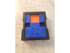 rising sun puzzle scorrevole La stampa 3d gioco difficile di box 3d print model - Mito3D