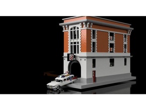 ghostbusters caserne des pompiers bâtiments et structures firehouse3d 3d print model - Mito3D