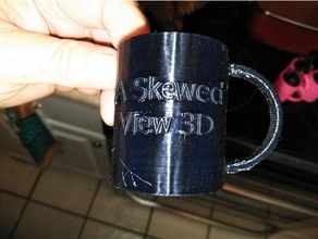 skewed view 3d mug 3d print model - Mito3D