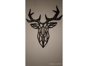 xl geométrica de los ciervos la pared sculture más grande impresión cama art 3d print model - Mito3D