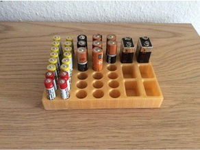 battery holder aa aaa 9v batteries organization 18650 case storage batteryes lipo 3d print model - Mito3D
