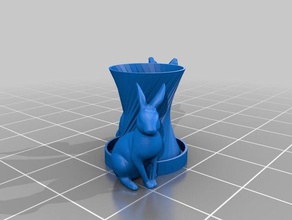 rabbit fox planter outdoor & garden 3d print model - Mito3D