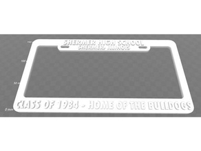 shermer ill - class 1984 home bulldogs license plate frame signs & logos 1980s 80s breakfast club 3d print model - Mito3D