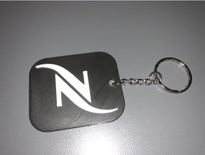 nespresso keyholder 2 color keychains keychain 3d print model - Mito3D