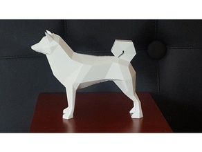 düşük poli doge heykeller dekorasyon köpek lowpoly pet heykel shiba ınu woof 3d print model - Mito3D