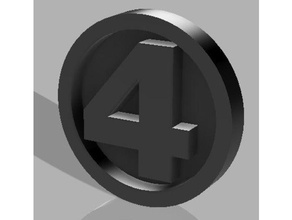 quatre fantastiques badge 3d print model - Mito3D