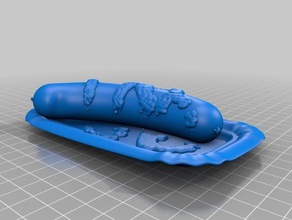 bockwurst mit pappe food & drink atze berlin delicious sausage 3d print model - Mito3D
