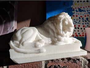 lion couche Tiere ruhig Skulptur 3d print model - Mito3D