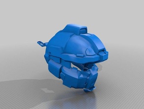 halo fredrick casco & ai chip La impresión en 3d 3d print model - Mito3D