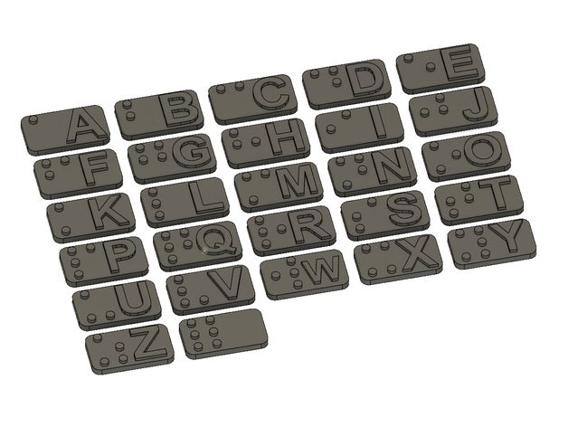 braille english alphabet 3D print model - Mito3D