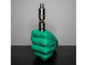 hulk fist tube mod electric cigarette holder hobby ecig ecigarette marvel stand vape vaping 3d print model - Mito3D